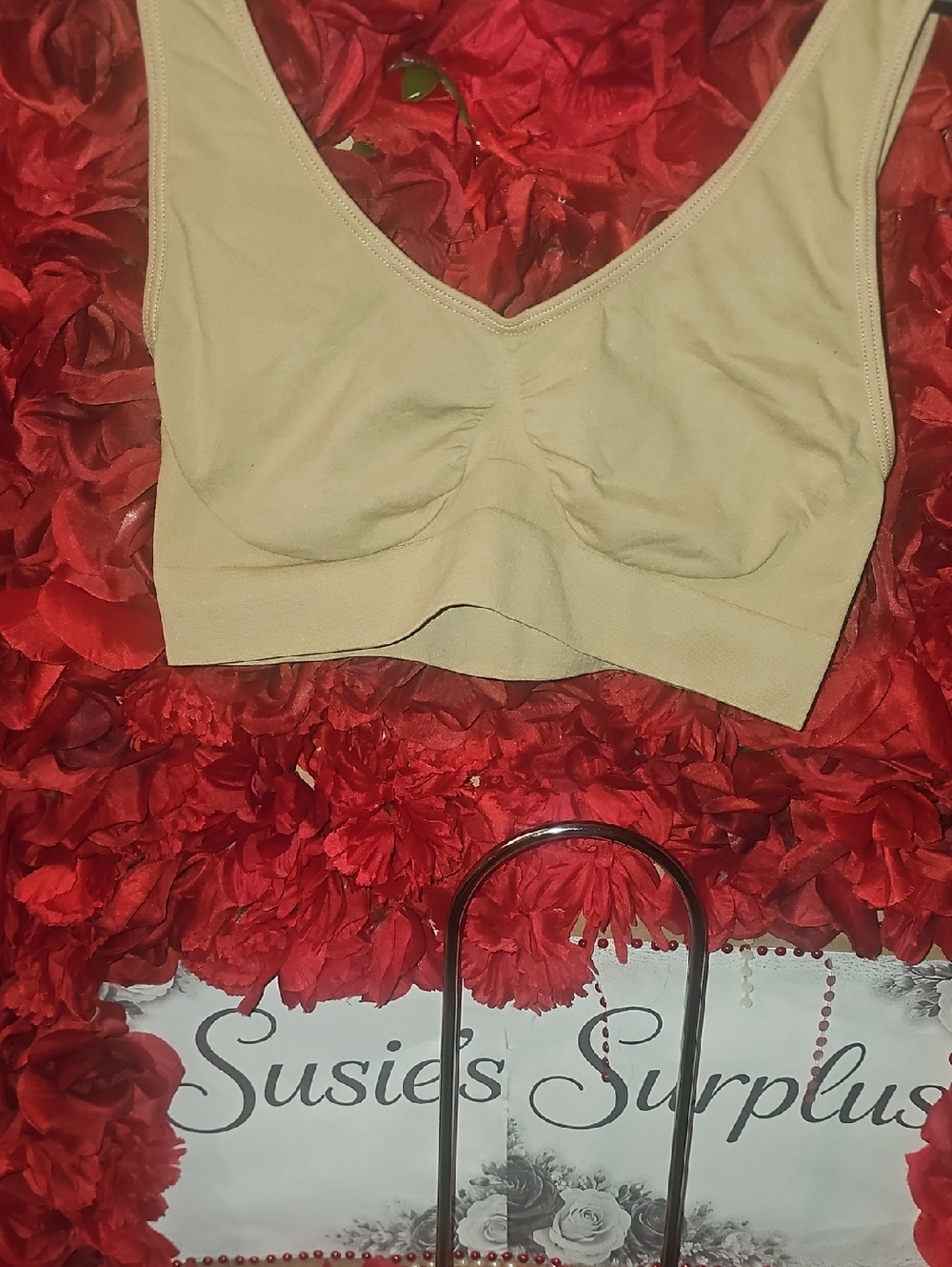 Sheer Shapewear Light Beige Wireless  Seamless Bralette Size Large